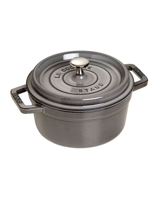 Staub Cocotte tonda grigio d. 24