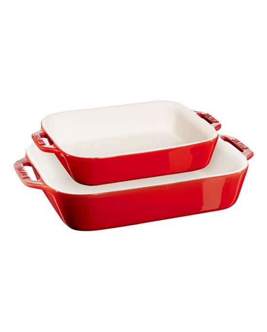 Staub Set 2 pirofile rettangolari ciliegia