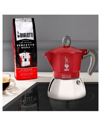 Bialetti Moka induction caffettiera rossa 2 tazze