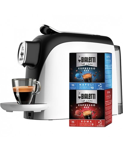 Bialetti Bundle macchina caffè espresso bianca + 32 capsule